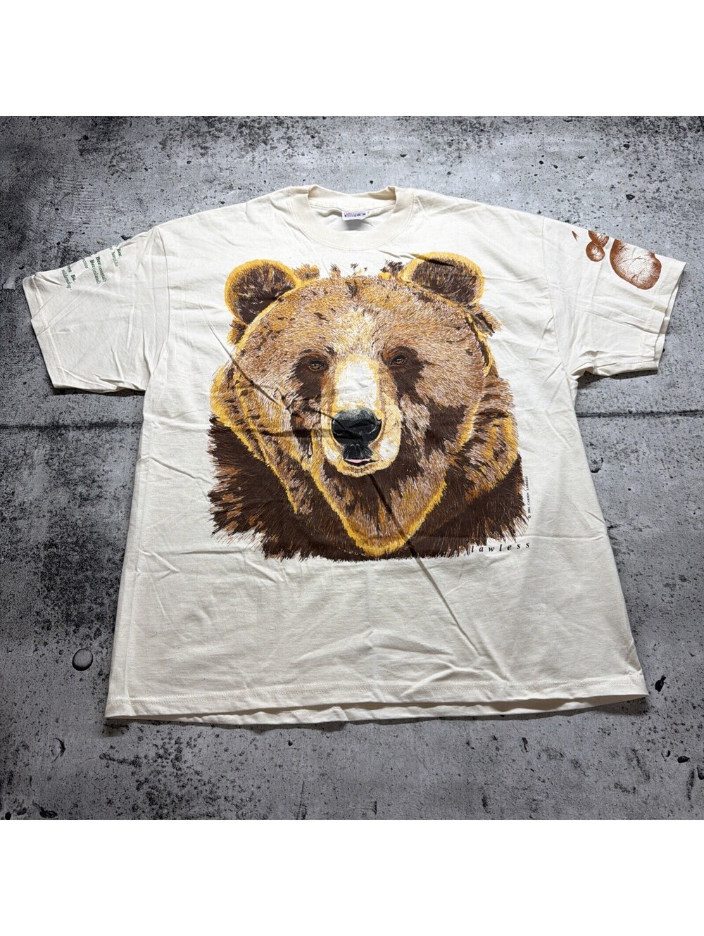XL Animal Lover Bear Grizzly Brown Kodiak Preshrunk Cotton Vtg 2003 Lawless NOS